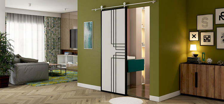 sliding bathroom door installation in Corning